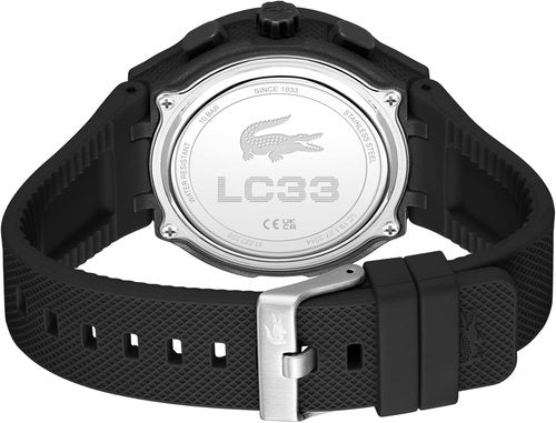 Lacoste LC33 Men's Analog-Digital Watch - TR90 Case, World Clock & Stopwatch - Stylish 45mm Timepiece