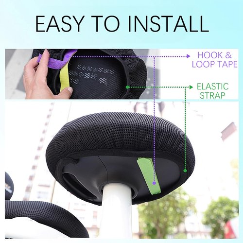Easecos Mesh Bike Seat Cover Set, E-Bike Seat Protector Breathable Net Heat Insulation Bicycle Rear Cushion Cover Sun Protection Bicycle Saddle Protective Case for Outdoor & Indoor