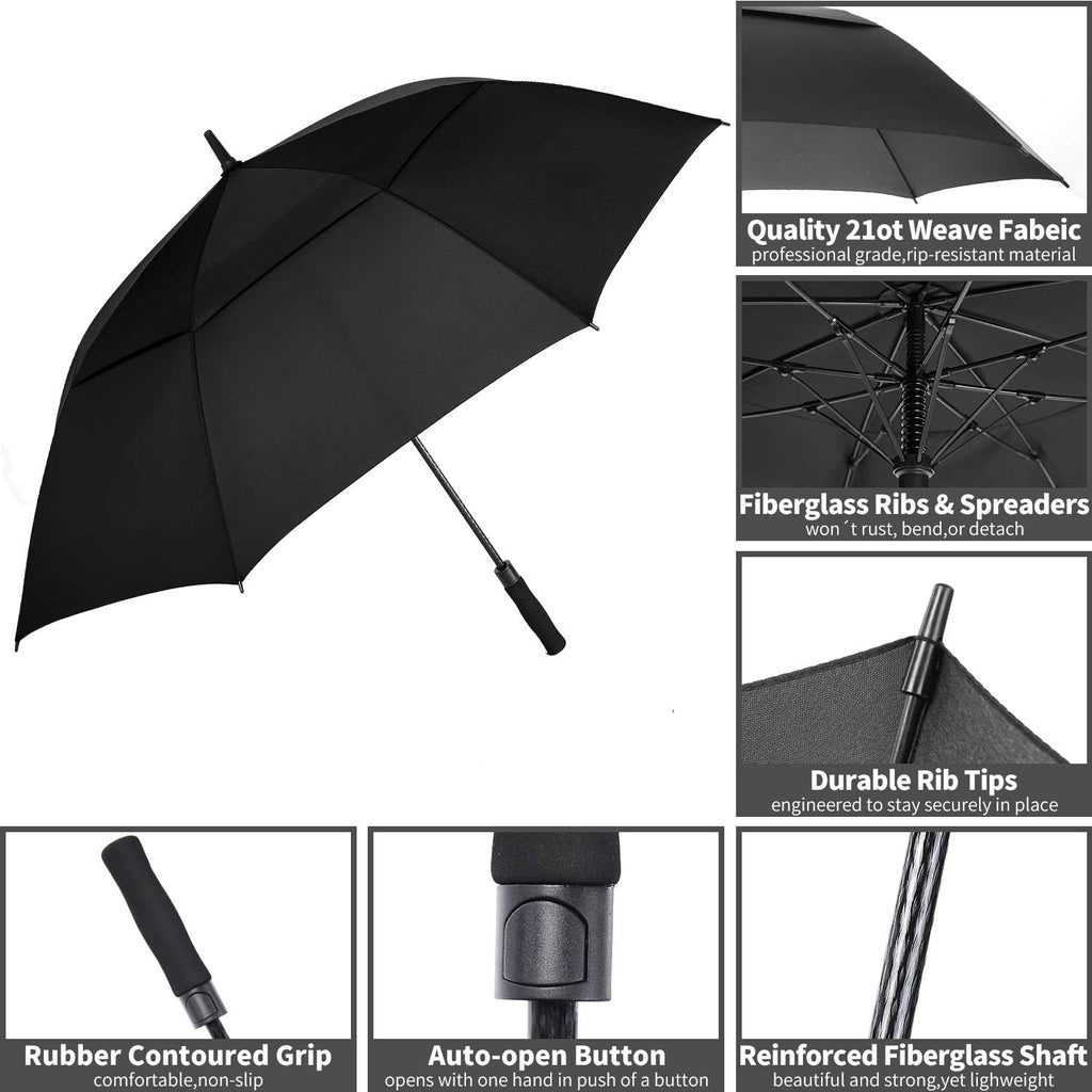 SIEPASA Golf Umbrella - Large 62/68/72 Inch Automatic Open | Windproof, Waterproof Double Canopy