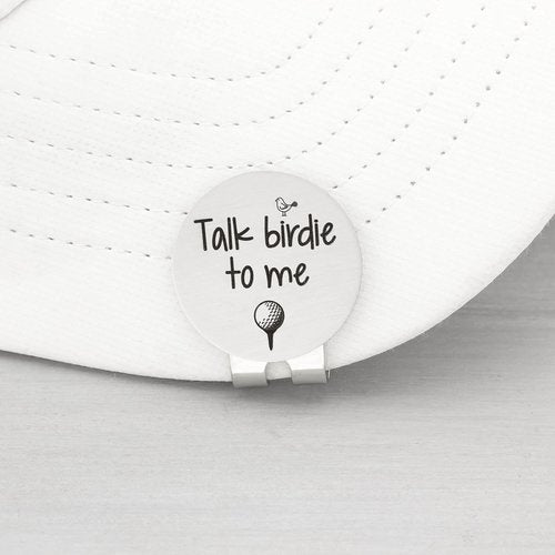 Golf Ball Marker with Magnetic Hat Clip Golf Gifts for Men Husband Boyfriend Talk Birdie To Me Funny Ball Marker Engraved