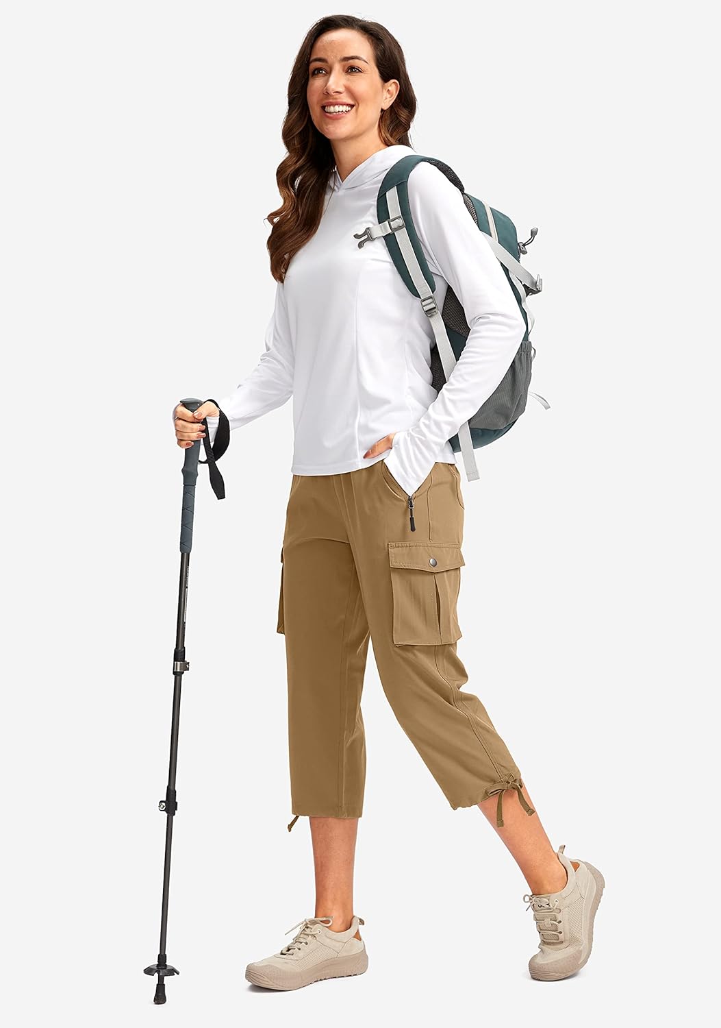 Soothfeel Women's Cargo Capris - Lightweight Quick-Dry Hiking Pants with 6 Pockets | Casual Summer Wear