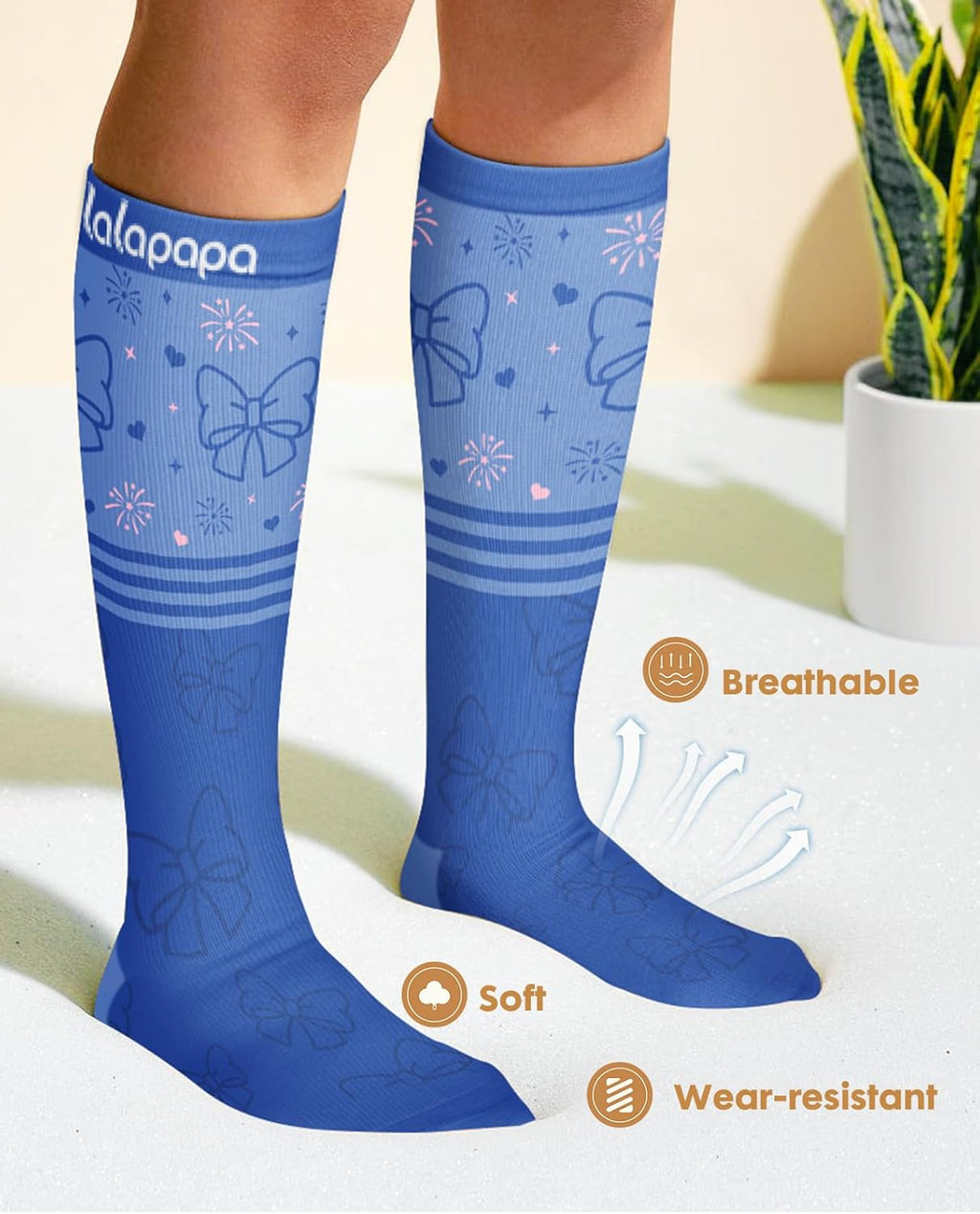 Skiennix Compression Socks for Women - 3 Pairs of 20-30 mmHg Graduated Support | Lightweight Daily Wear