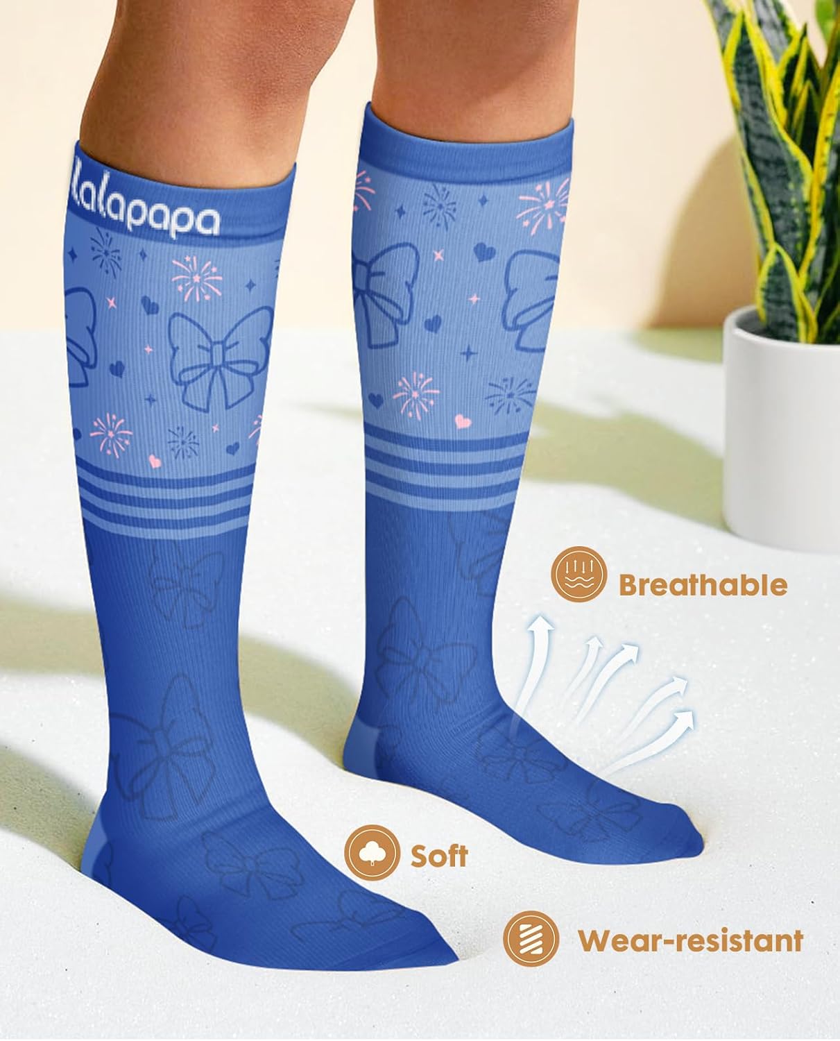 Skiennix Compression Socks for Women - 3 Pairs of 20-30 mmHg Graduated Support | Lightweight Daily Wear