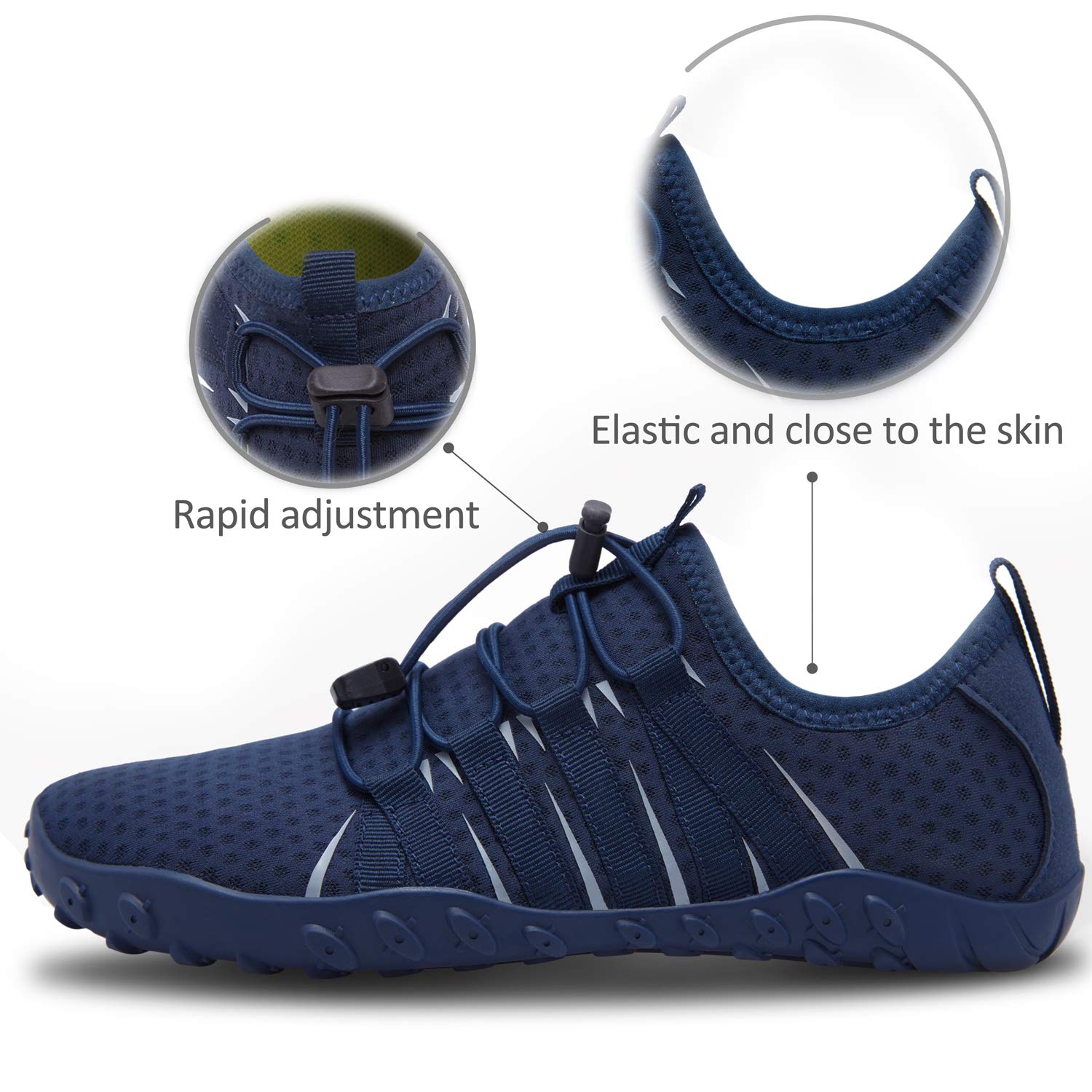 SEEKWAY Water Shoes Sports Quick-Dry Barefoot Aqua Beach Pool Lake Swim Boating Hiking Surfing Men Women 472-Blue SP001