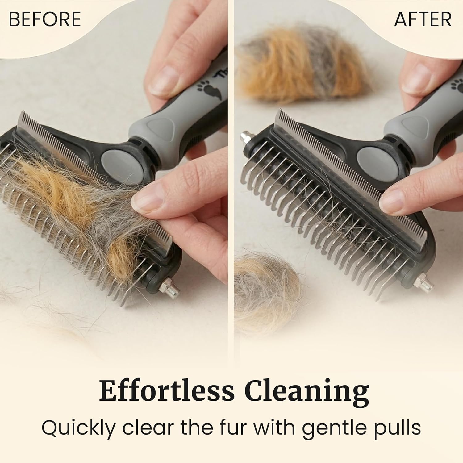 Skiennix 2-in-1 Deshedding Brush & Dematting Rake - Reduces Shedding by 95% for Medium to Large Dogs