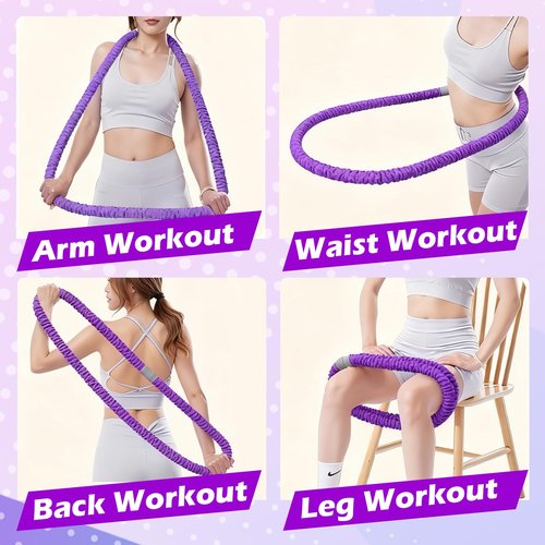 3 lbs Soft Weighted Hoop for Adults -Fold Gentle Fat Burning and Waist Toning, Pinch-Proof Design,Soft Material Won't Irritate Skin， Perfect for Home/Travel/Postpartum Recovery