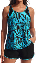 Hanna Nikole Women's Tankini Swimsuit - Tummy Control Two-Piece with Athletic Pockets | Comfortable Swim Shorts