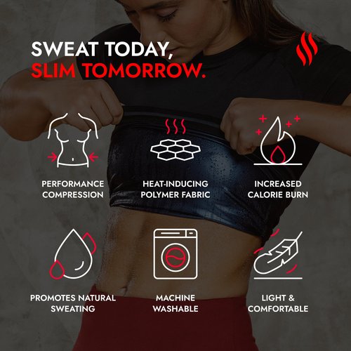 Sweat Shaper Women's Athletic Tee, Short Sleeve High-Performance Compression T-Shirt, Performance Baselayer Workout Shirt (Black, 3X-Large)