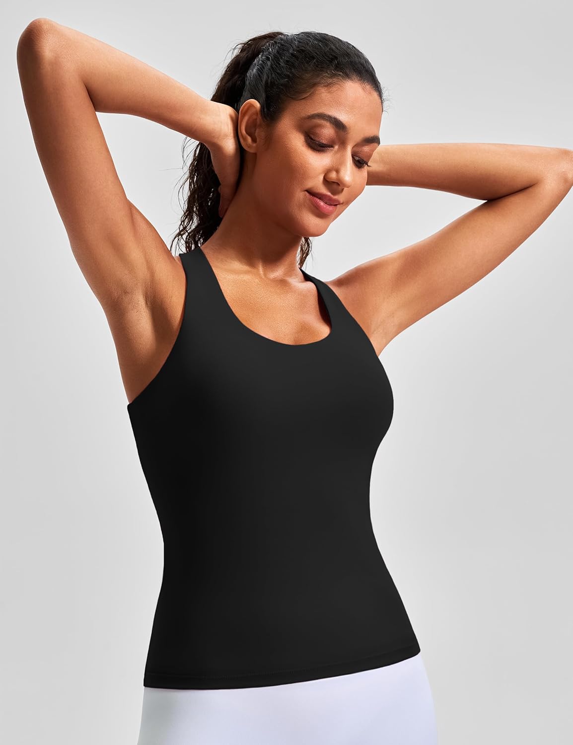Skiennix Workout Tank Top - Built-In Bra Cross Back Design for Yoga & Gym | Stretchy Athletic Camisole