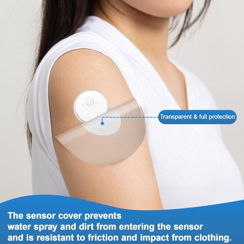 QaZanteiar Sensor Covers for Libre 3 Waterproof,100 Pack Libre 3 Plus Covers,Transparent & Long-Lasting CGM Overpatch Tape,Easy to Apply and Remove & Lasting to 14 Days-Without Hole