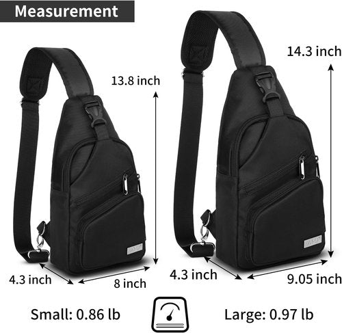 AMJ Crossbody Sling Bag - Casual Shoulder Backpack for Hiking & Travel | Unisex Daypack