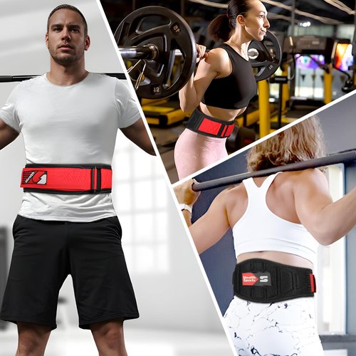 Stealth Sports Weight Lifting Belt – 6.5” Back Support Padded Workout Belt Auto Lock Buckle – Neoprene Gym Belt Men Women – Fitness Bodybuilding Training Deadlift Squats Weightlifting Belt (S)