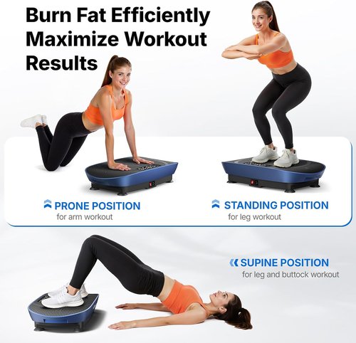 MERACH Vibration Plate - Curved Exercise Machine for Lymphatic Drainage & Weight Loss | Real-Time Calorie Tracking