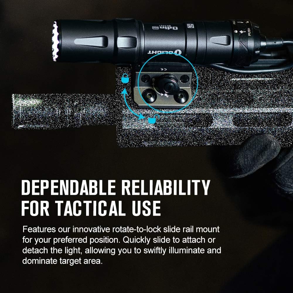 OLIGHT Odin Mini Weaponlight - 1250 Lumens Ultra Compact Rechargeable with Remote Switch | Mlok Mount Included