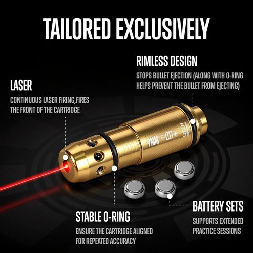 GLORYFIRE Dry Fire Laser Training System - Safe Home Practice Without Live Ammo | Includes Cartridge, Targets & Holder