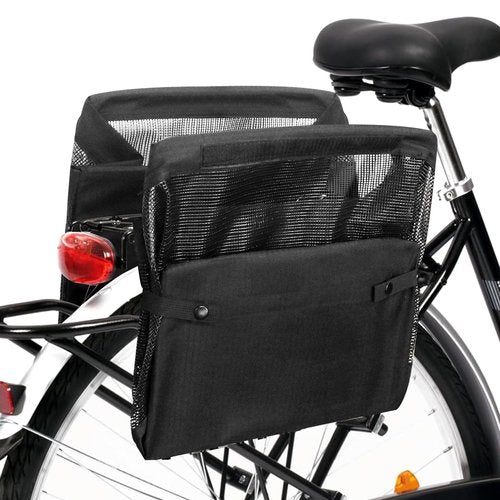 Zmgdrm Bicycle Grocery Panniers, 2PCS Foldable Bike Panniers Bags for Rear Rack, Rear Bike Basket Ebike Rear Rack Bags for Shopping Cycling Traveling Commuting(2 Pack)