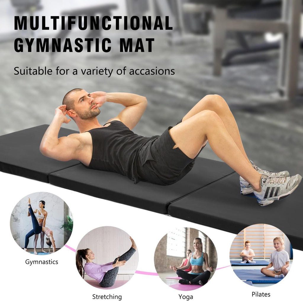 Skiennix Yoga Mat - Thick 2-Inch Workout Flooring for Home Gym | Foldable Foam for Kids & Adults