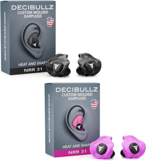 Decibullz - Custom Molded Earplugs | 31dB Highest NRR for Comfortable Hearing Protection (2 Pack)