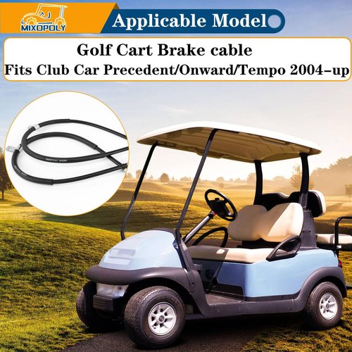 Mixopoly Golf Cart Brake Cable Kit for Club Car Precedent/Onward/Tempo 2004-up, Passenger and Driver Side Brake Cables, Replaces OEM 103528701 103528702 102557501 102557502