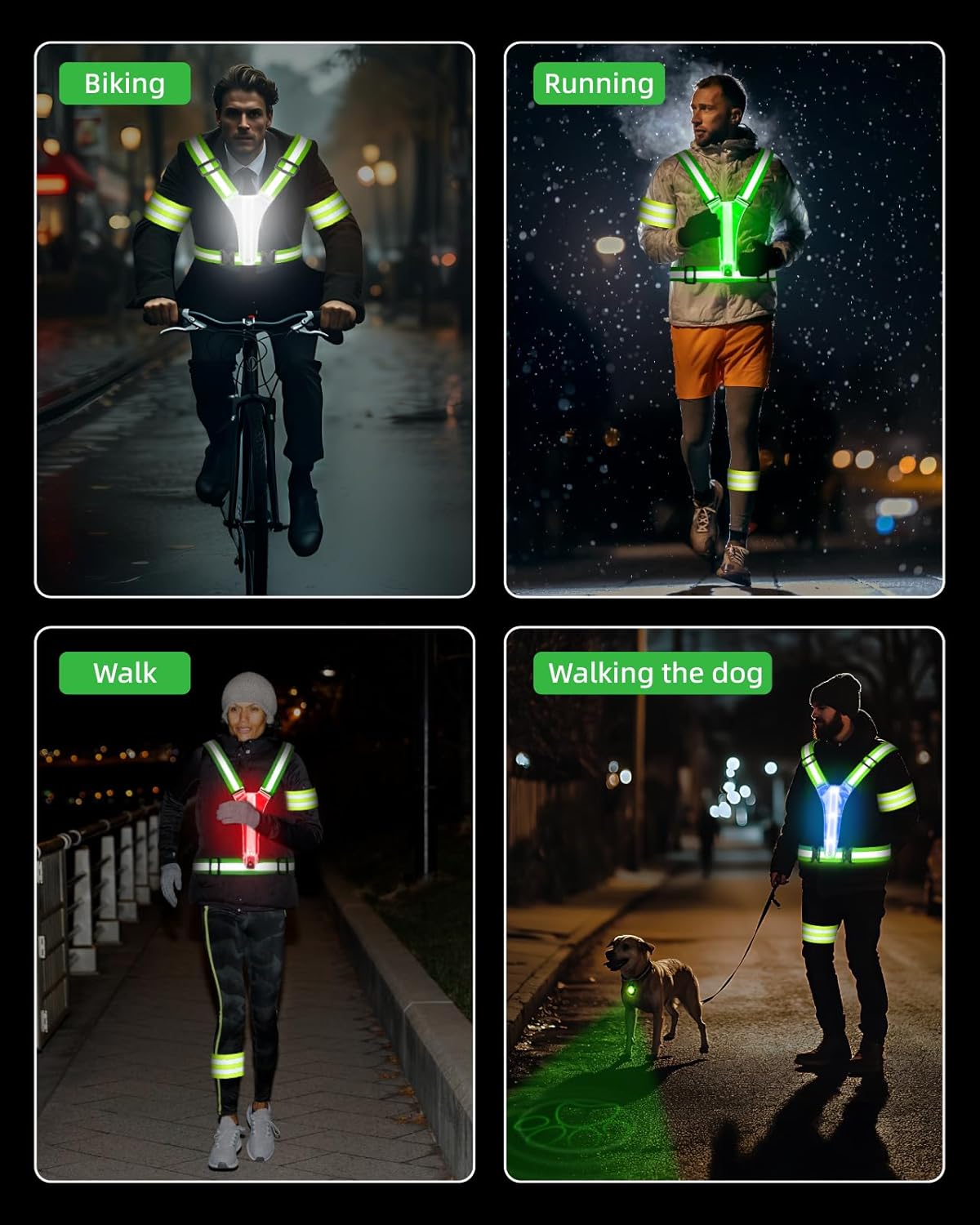 Skiennix LED Reflective Vest | High Visibility Safety Gear for Running, Cycling & Dog Walking - Adjustable Fit for All Sizes