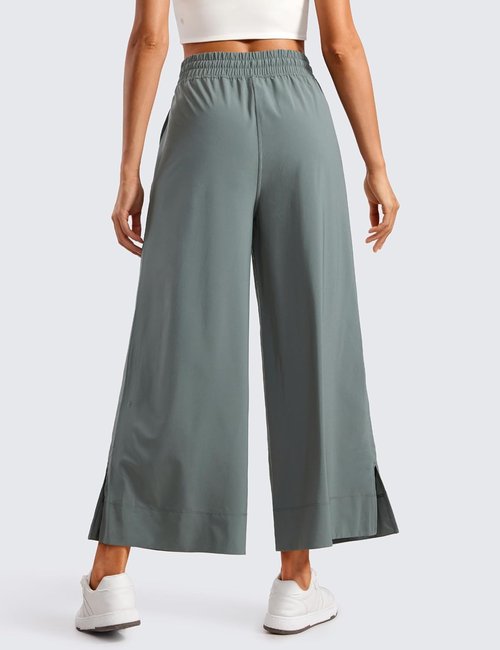 CRZ YOGA Lightweight Wide Leg Cropped Pants - Casual Summer Sweatpants for Women | 25" Length