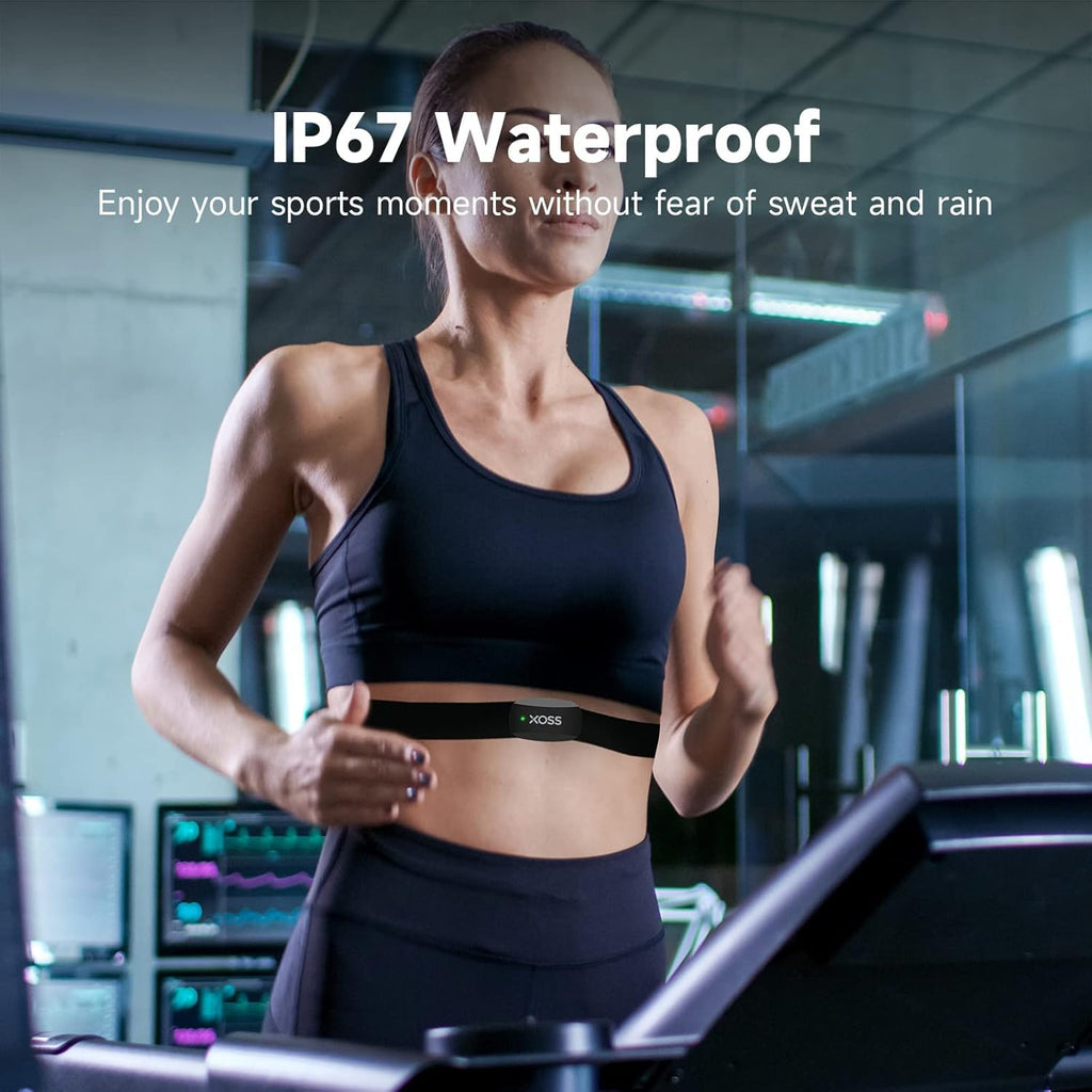 XOSS X2 Chest Strap Heart Rate Monitor Bluetooth 4.0, IP67 Waterproof Heart Rate Tracker Sensor, Wireless Heart Rate with Chest Strap Health Accessories