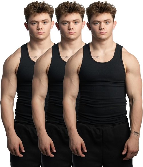 Ekkovision Men's Tank Tops - Comfortable Cotton Spandex Blend | Durable Ribbed Fabric
