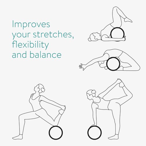 Navaris Cork Yoga Wheel - Enhance Flexibility & Back Bends - 13" (33cm) Diameter for Deepening Poses