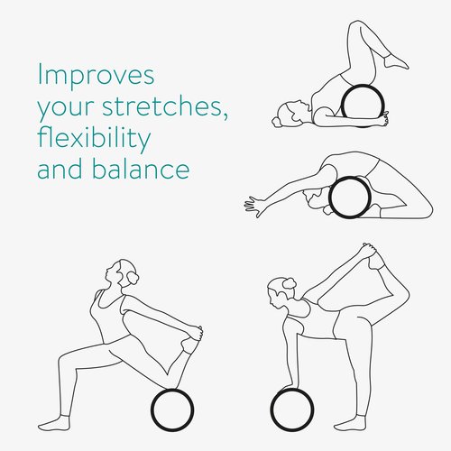 Navaris Cork Yoga Wheel - Prop for Stretching, Flexibility, Back Bends - Helps Deepen Poses and Stretch Back, Shoulders, Chest - 13" (33cm) Diameter