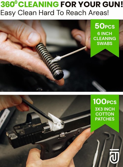 Bore Cleaner | 12Ga, 5.56 & 9mm Gun Cleaning Kit - Includes Brushes, Patches & Swabs
