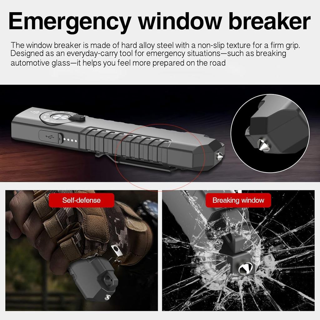 Solofish 1400-Lumen EDC Flashlight - 5-in-1 Portable LED with UV, Green Light & Strobe Function