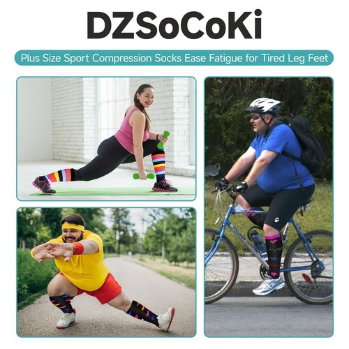 DZSoCoki Wide Calf Compression Socks for Women Men,Large Plus Size Compression Socks Support for Nurse Pregnant
