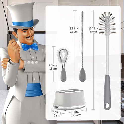 MR.SIGA Water Bottle Brush Set - Efficient Cleaning Brushes for Tumblers, Straws & Baby Bottles
