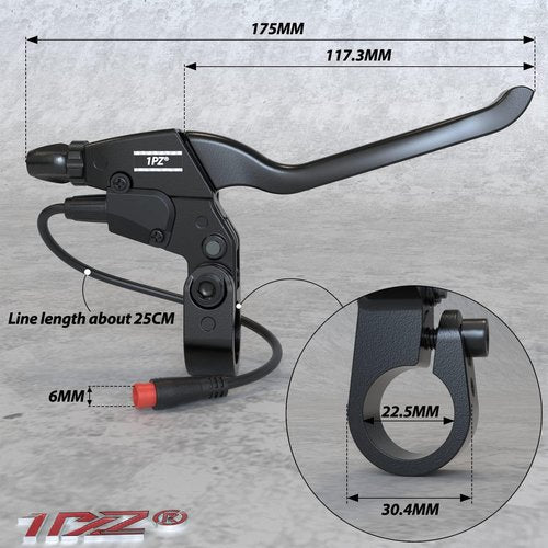 1PZ EB1-X02 Durable Waterproof 2 pin Connector 2 Wires Left & Right Electronic Brake Lever Accessories for Electric Bicycle E-Bike Scooter (1 Pair)