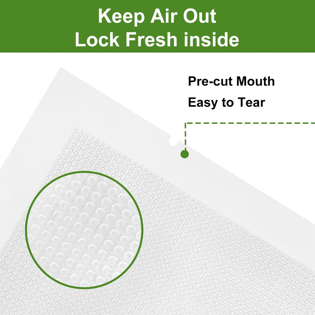 Moretoes 300pcs Vacuum Sealer Bags, 100 Gallon 11" x 16" and 100 Quart 8" x 12" and 100 Pint 6" x 10", BPA Free, Pre-cut Commercial Grade Vac Seal Meal Bags for Food Saver Storage, Meal Prep