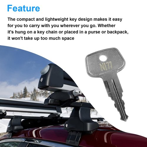 Hugexpen N177 Key Replacement for Thule Rack Core, Key Cylinder for Bike Rack Lock, Roof Cargo Lock, Roof Rack Locks, Cross Bars, Towers, Ski Rack Etc
