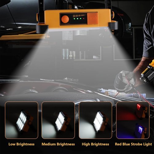 **Skiennix 120W Solar Rechargeable Work Light - 10000LM Portable Flood Light with IP66 Waterproof Design**