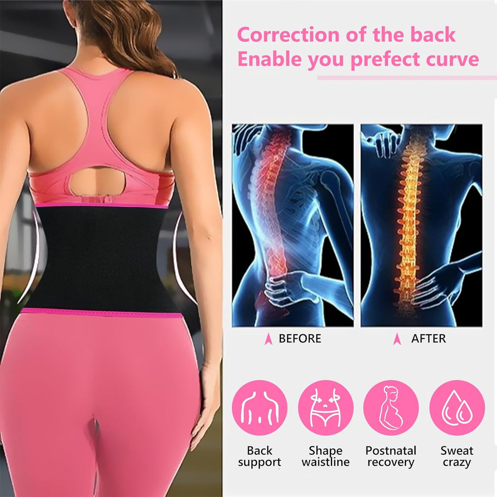 Skiennix Waist Trainer for Women - Effective Lower Belly Fat Reduction | Comfortable Sweat Band