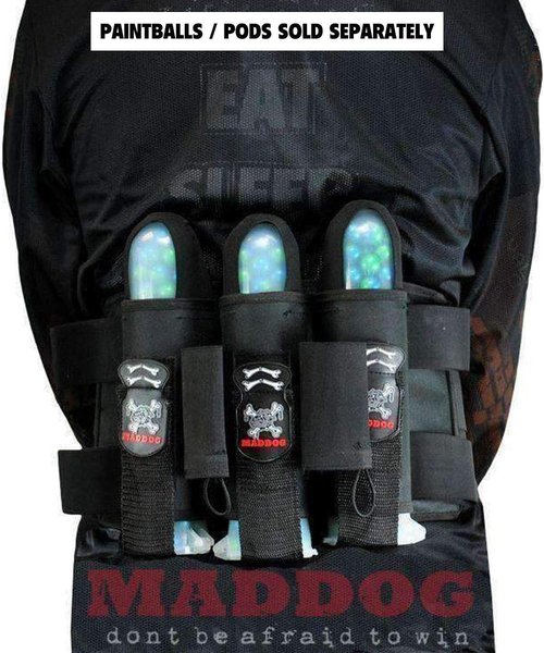 Maddog Pro Paintball Pod Pack Harness - Adjustable Ejection Belt for 3+2, 4+3, 5+4 Configurations