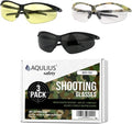 Aqulius Shooting Glasses - 3-Pack Eye Protection for Tactical Shooting Range | Durable & Comfortable