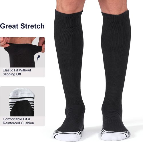 FITRELL Over-the-Calf Knee High Socks - 2/3 Pack Baseball, Soccer, Softball for Kids & Adults | Multiple Colors