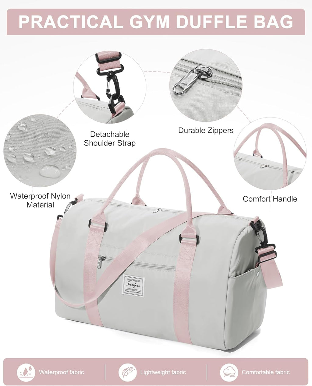 Skiennix Women's Gym Bag - Stylish Travel Duffel Tote for Weekend Adventures | Versatile & Spacious