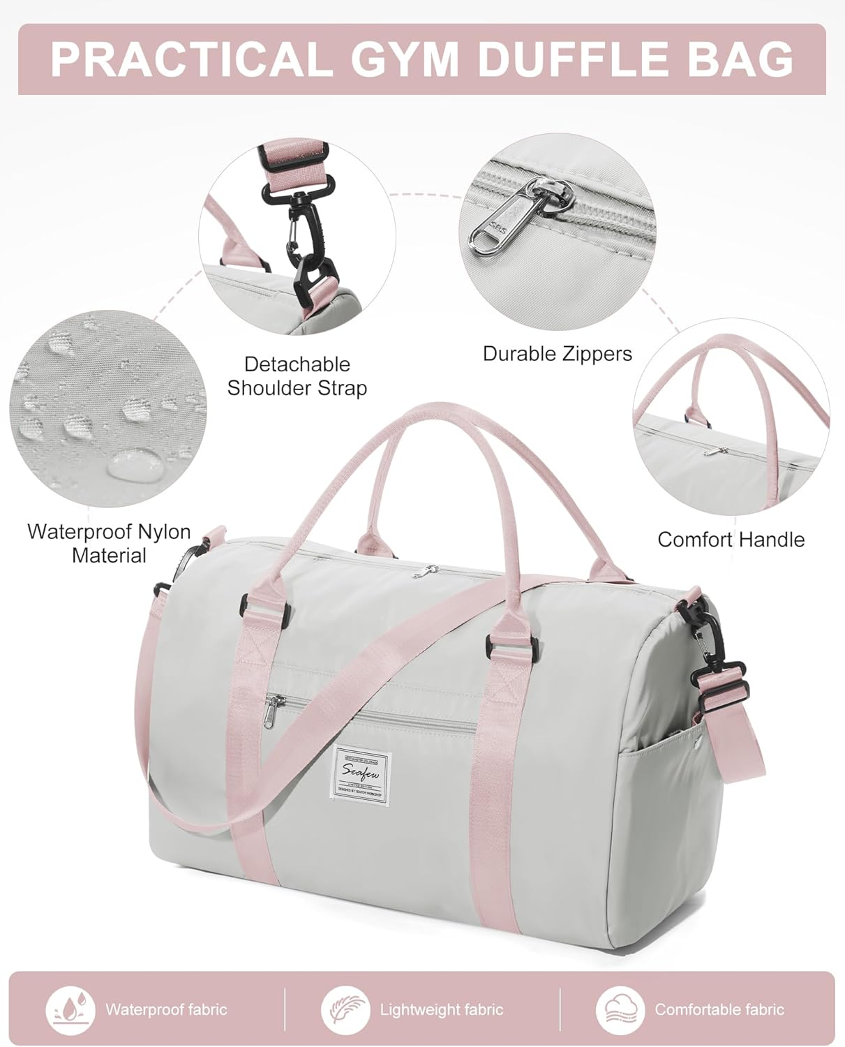 Skiennix Women's Gym Bag - Stylish Travel Duffel Tote for Weekend Adventures | Versatile & Spacious