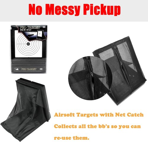 EZYoutdoor Portable Airsoft Target Trap - Foldable Shooting Net with Mesh Catcher & Replaceable Targets