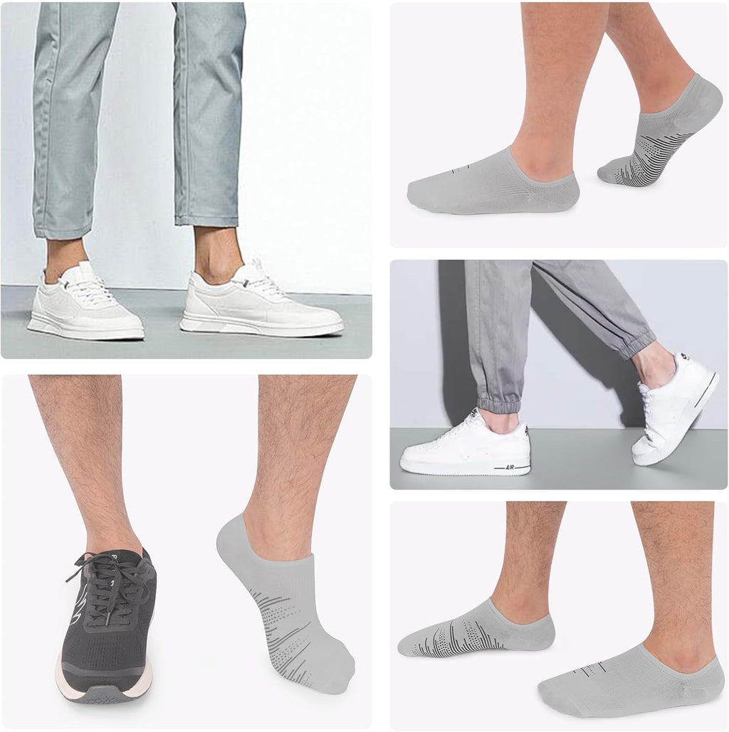 Wernies No Show Socks for Men - 10 Pairs of Low Cut Cotton Socks with Non-Slip Grips | Sizes 6-10 & 11-13