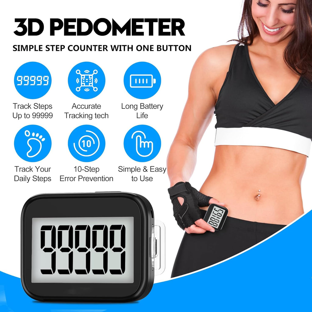 Skiennix Simple Step Counter - Removable Clip & Lanyard for Easy Carry | Lightweight & Portable