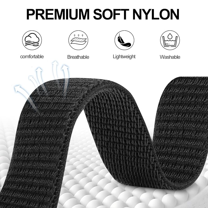 Wizvv Black Arm/Ankle/Wrist Band for Fitbit Charge 5/6 – Nylon Hook & Loop Replacement Strap (Variation: black)