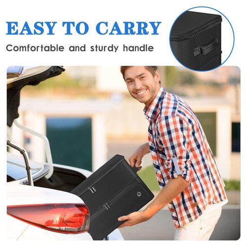 Jenlan Golf Trunk Organizer, 2 Layer Car Trunk Locker with Separate Ventilated Shoe Compartment - Waterproof Golf Accessories Storage for Balls, Tees, Clothes, Gloves | Golf Gifts for Men Golfers
