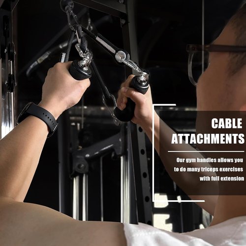 KORIKAHM Cable Machine Attachment - Ergonomic Gym Handles for LAT & Tricep Workouts | Home Gym Essential