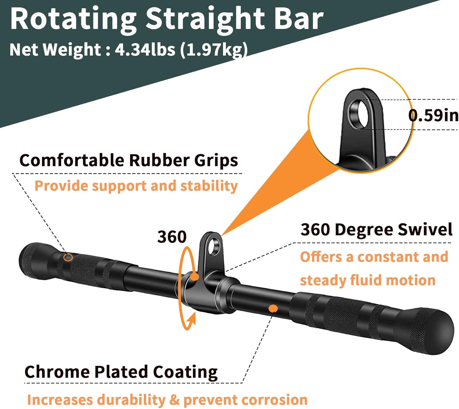 Solid Cable Machine Attachment - Versatile Gym Cable Attachments for Strength Training